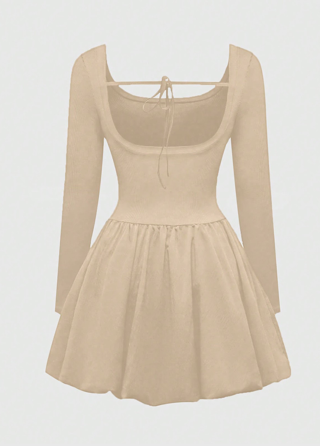 Бежева кежуал сукня з пишною спідницею SHEIN однотонна