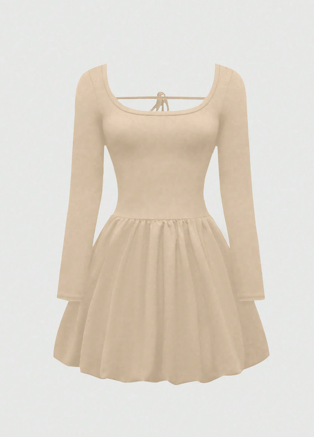 Бежева кежуал сукня з пишною спідницею SHEIN однотонна
