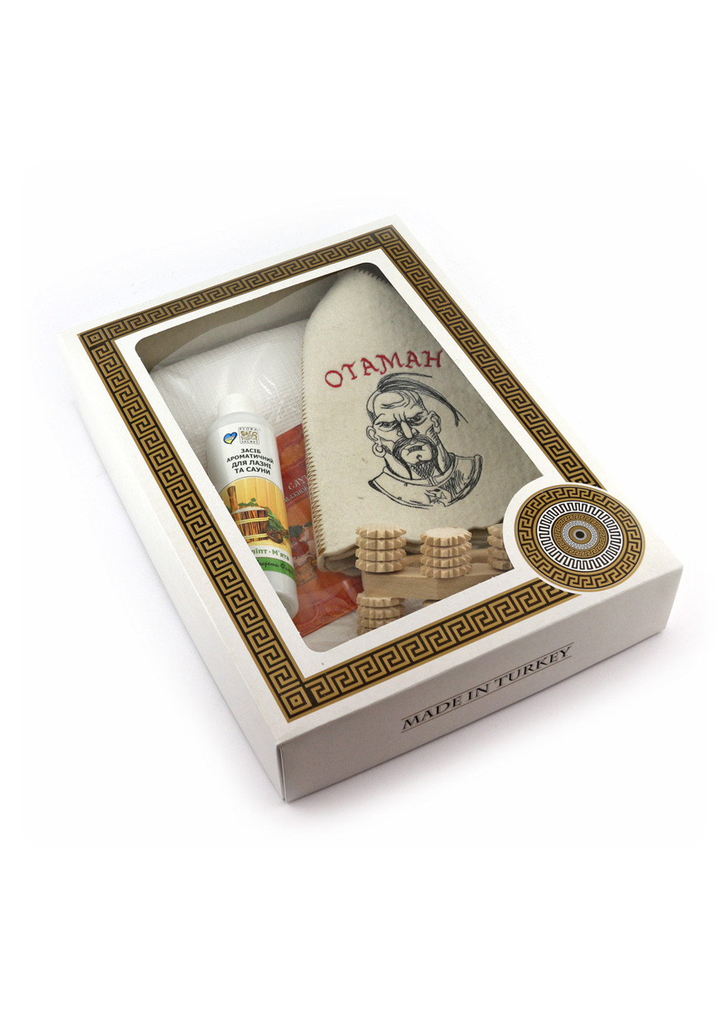 Подарочный набор для сауны3 Отаман, 4 предмета Luxyart (252261922)