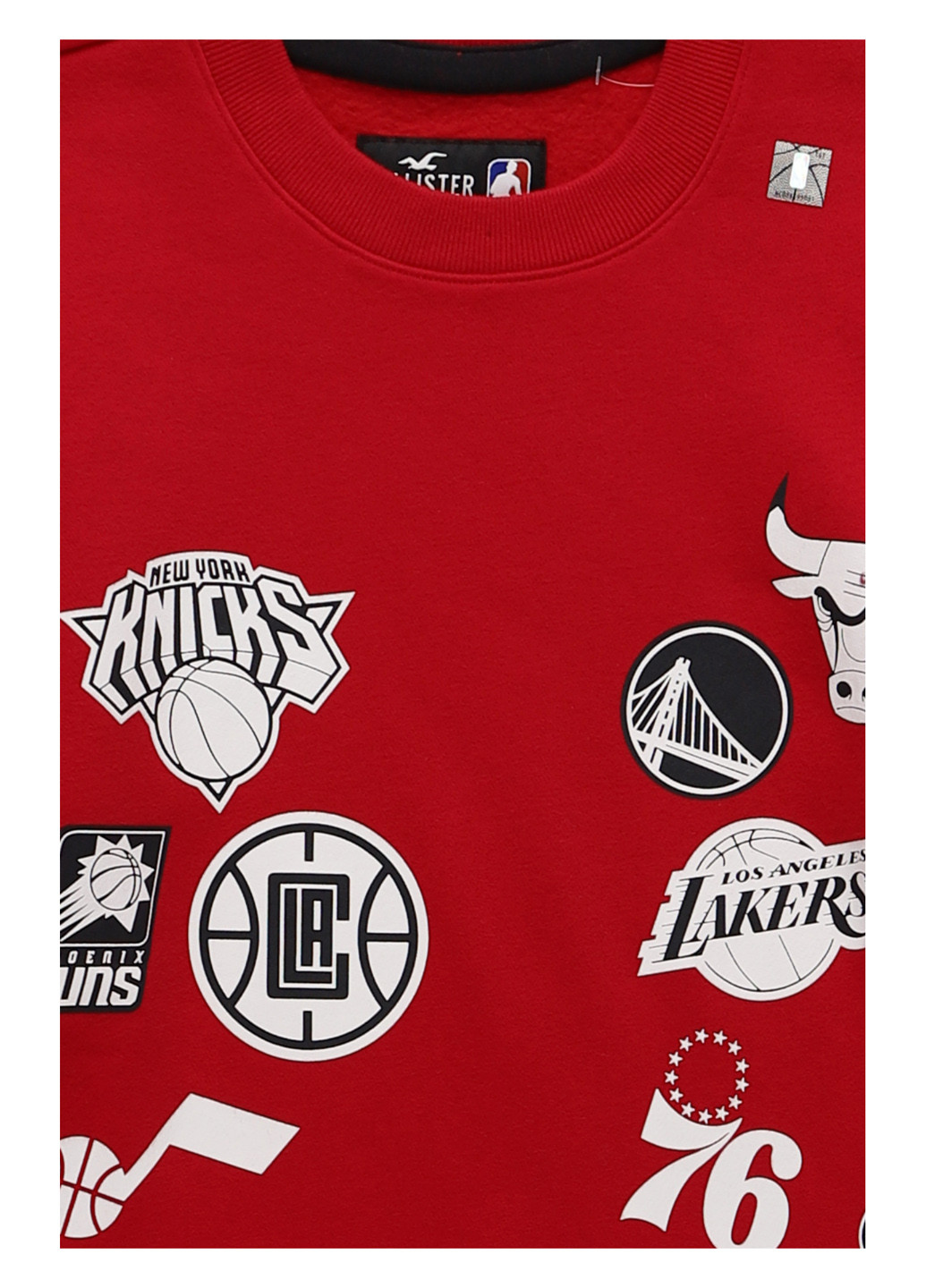 Червоний світшот Hollister малюнок без декору (340310820)