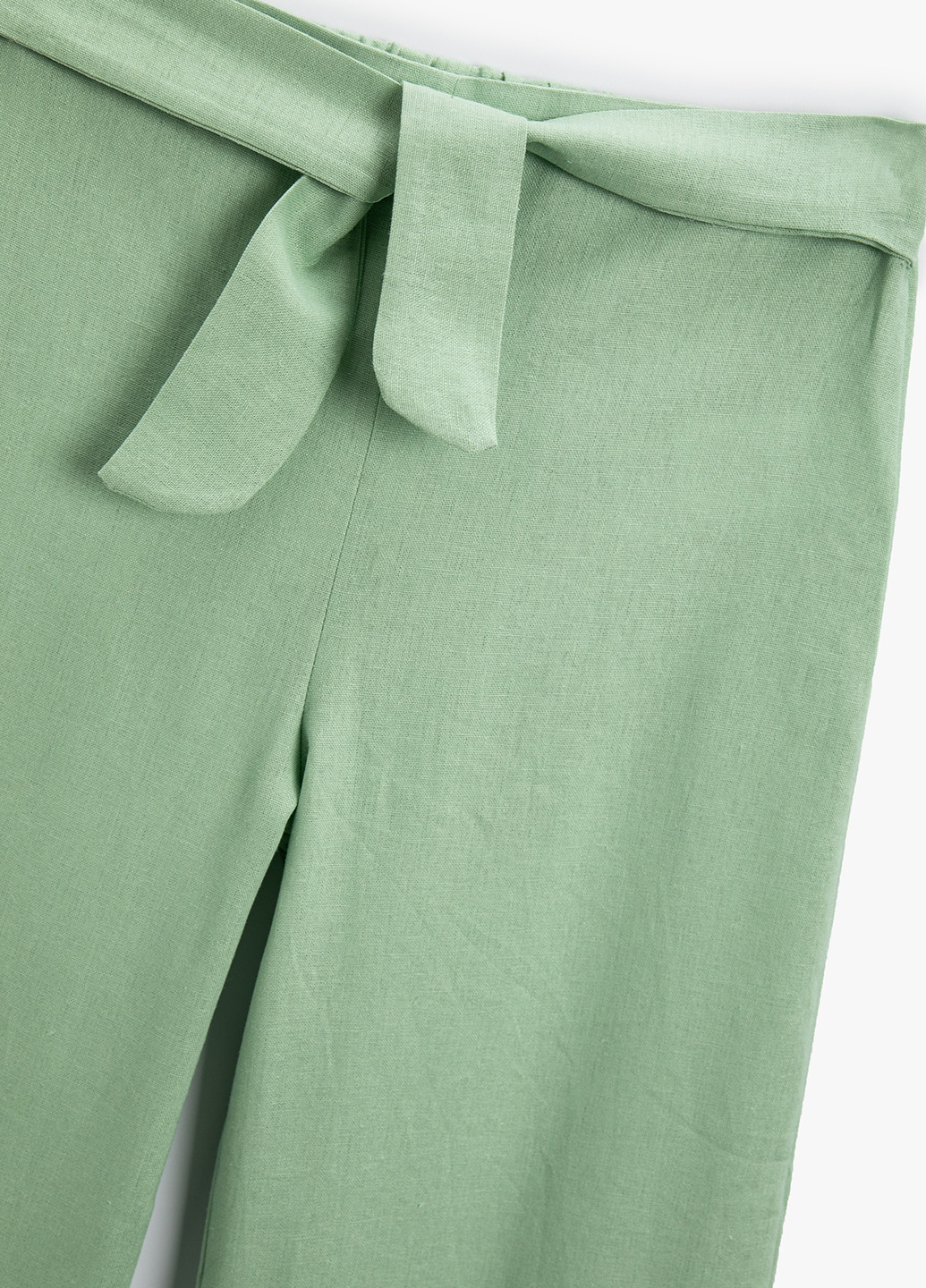 Светло-зеленые кэжуал демисезонные прямые брюки KOTON