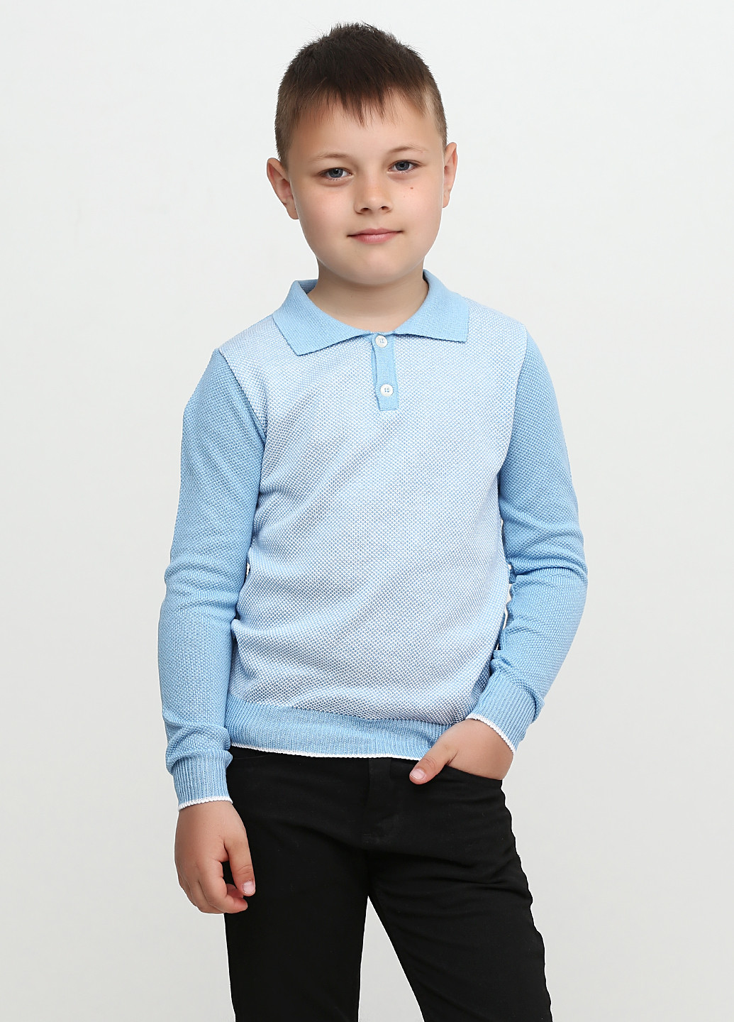 Голубой детская футболка-поло для мальчика Top Hat Kids однотонная