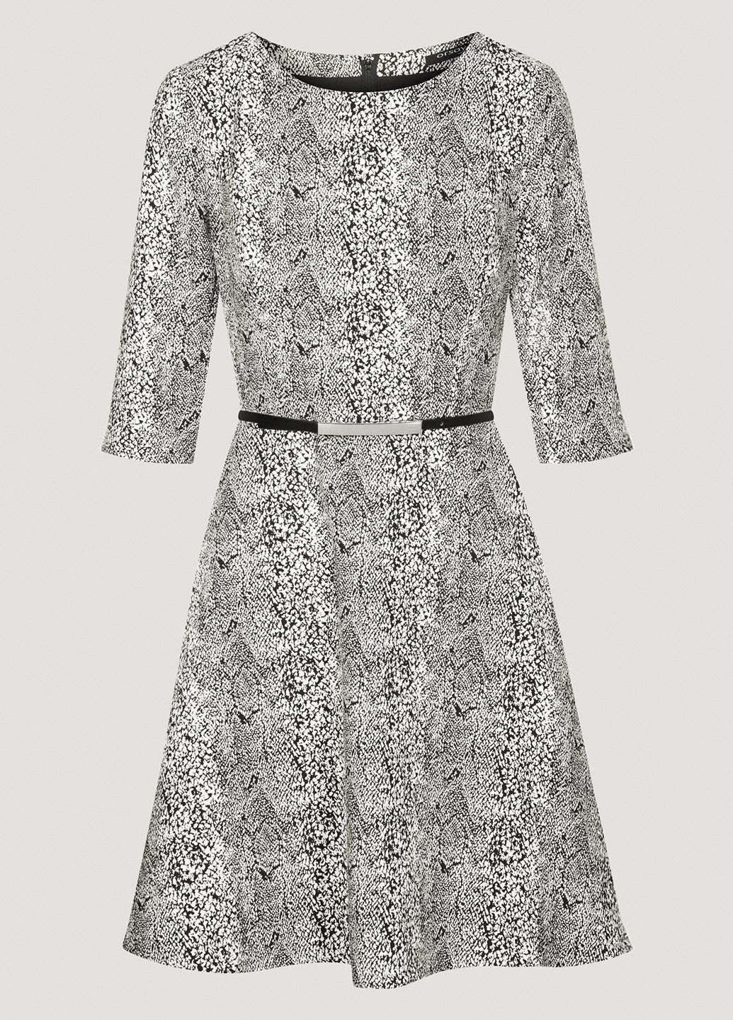 Грифельно-серое деловое платье миди Orsay с животным (анималистичным) принтом