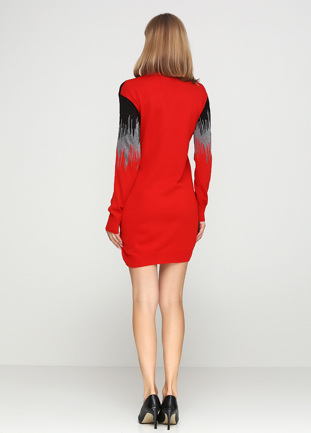 Красное кэжуал платье короткое Imperial с абстрактным узором