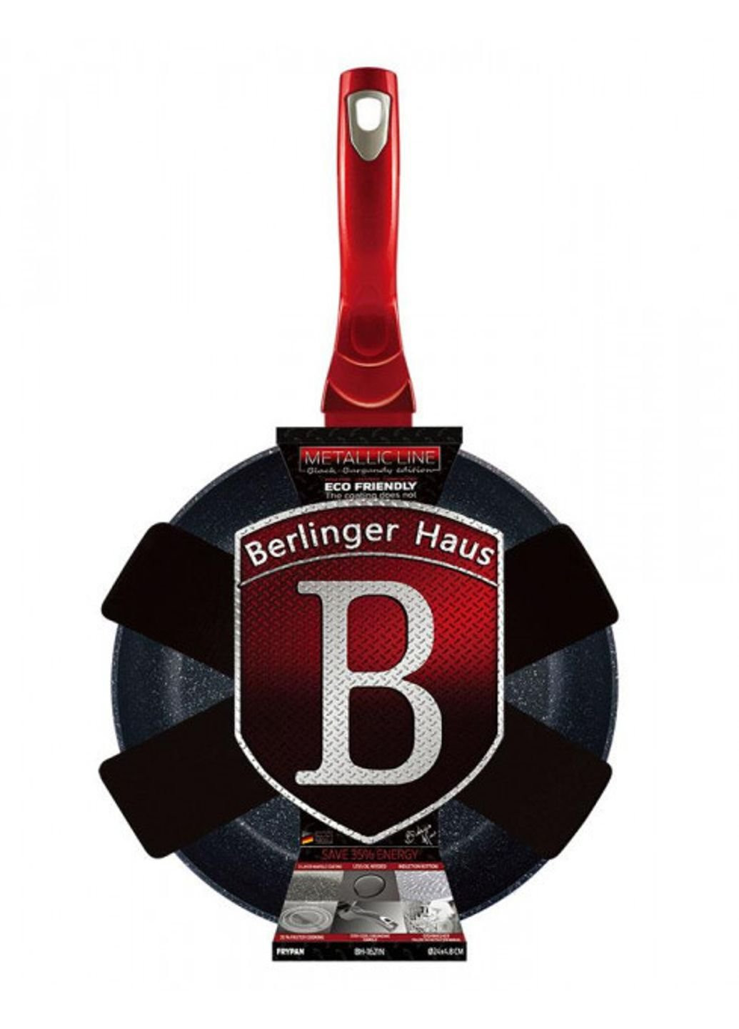 Сковорода 26 см Metallic Line Black Burgundy BH-1841 Berlinger Haus (253628905)