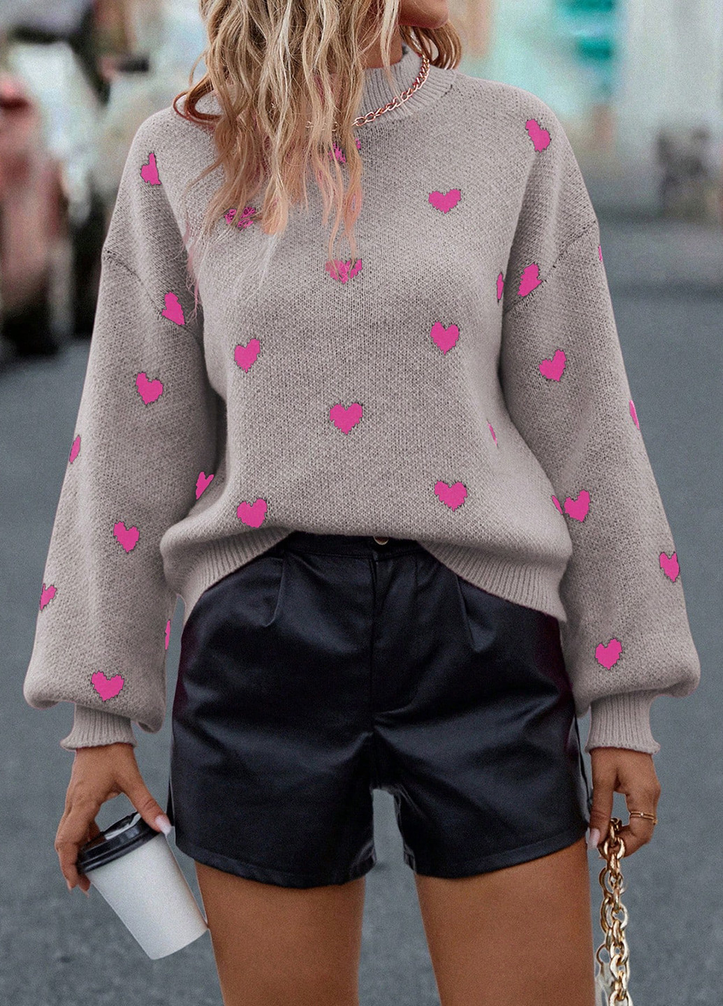 Оливковий (хакі) демісезонний светр SHEIN