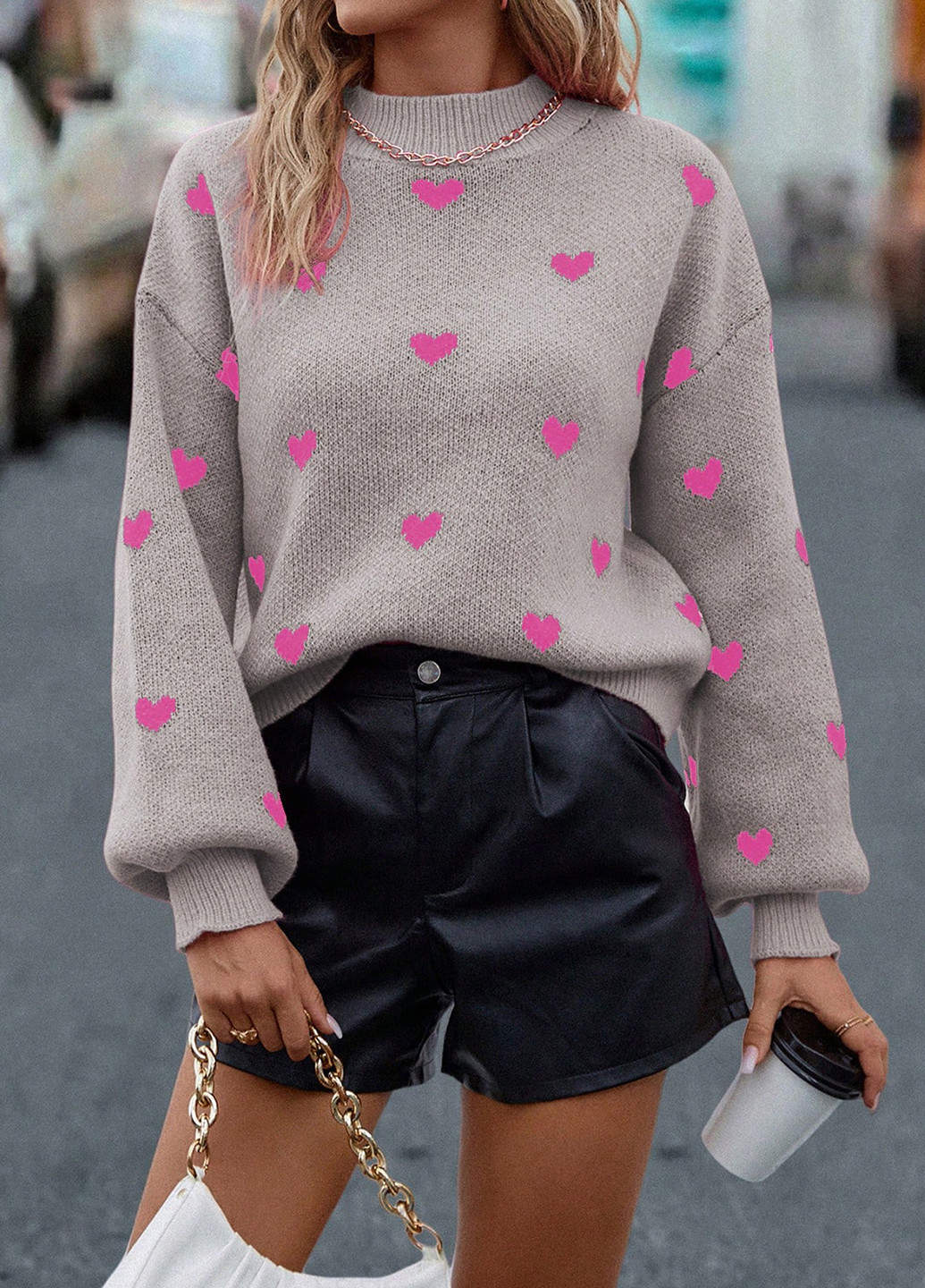 Оливковий (хакі) демісезонний светр SHEIN