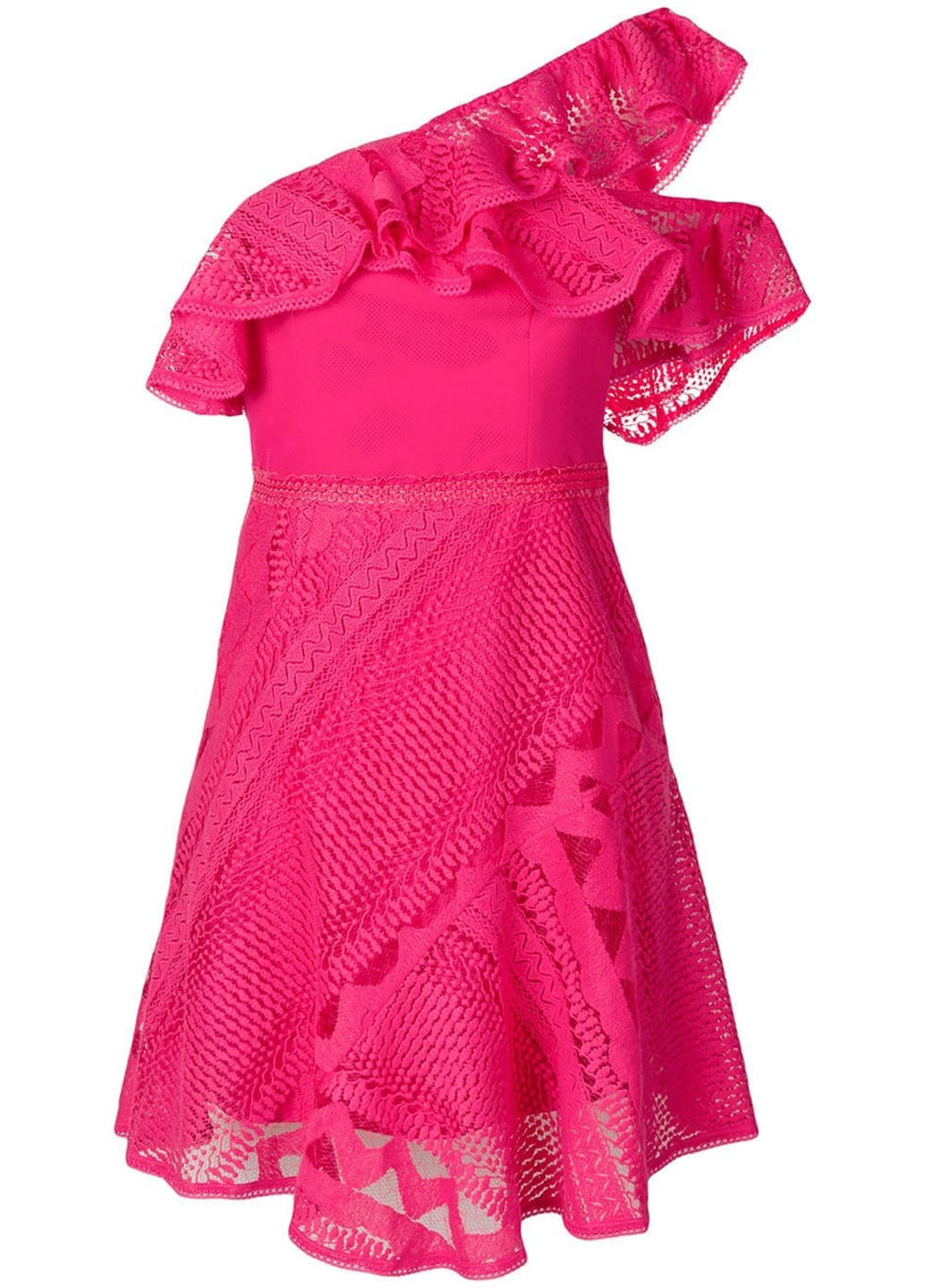 Фуксиновое (цвета Фуксия) кэжуал платье клеш Three Floor однотонное