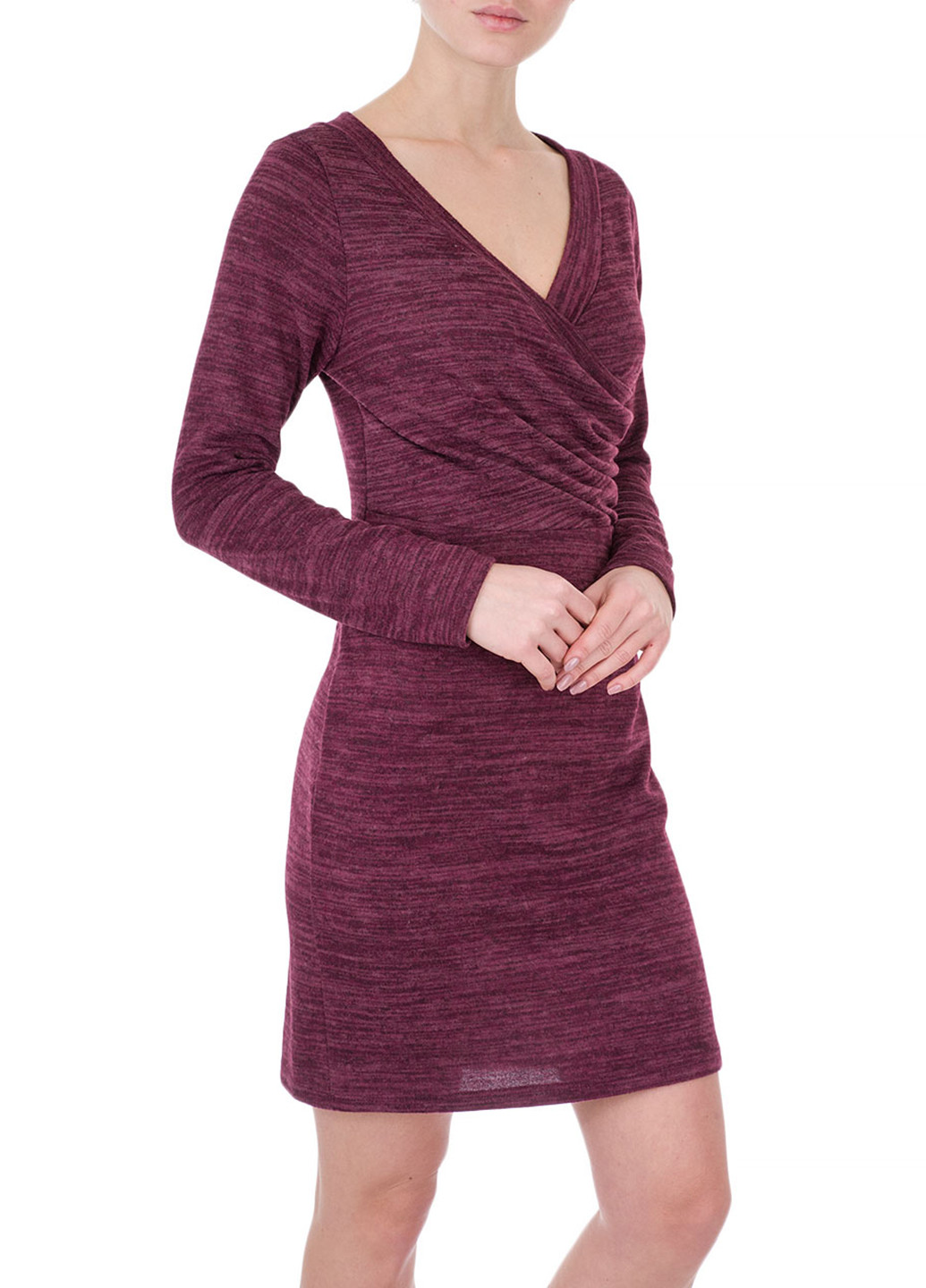 Сливовое кэжуал платье футляр Miss Miss меланжевое
