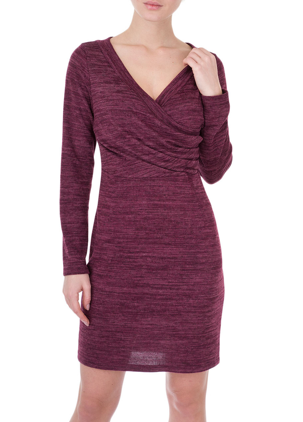 Сливовое кэжуал платье футляр Miss Miss меланжевое