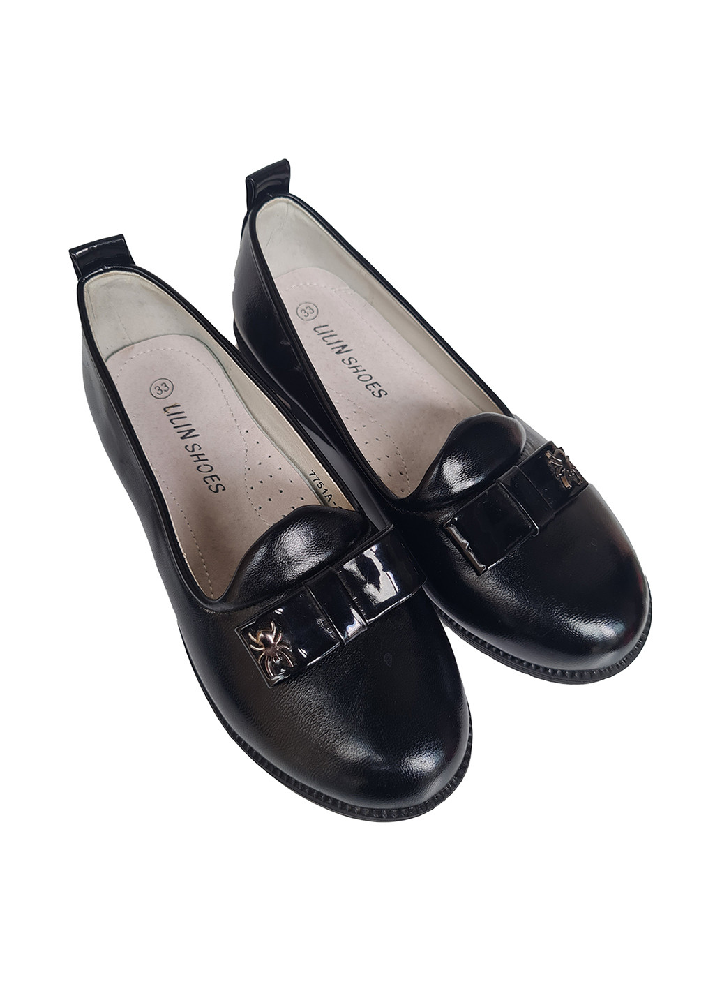 Черные туфли без каблука Lin