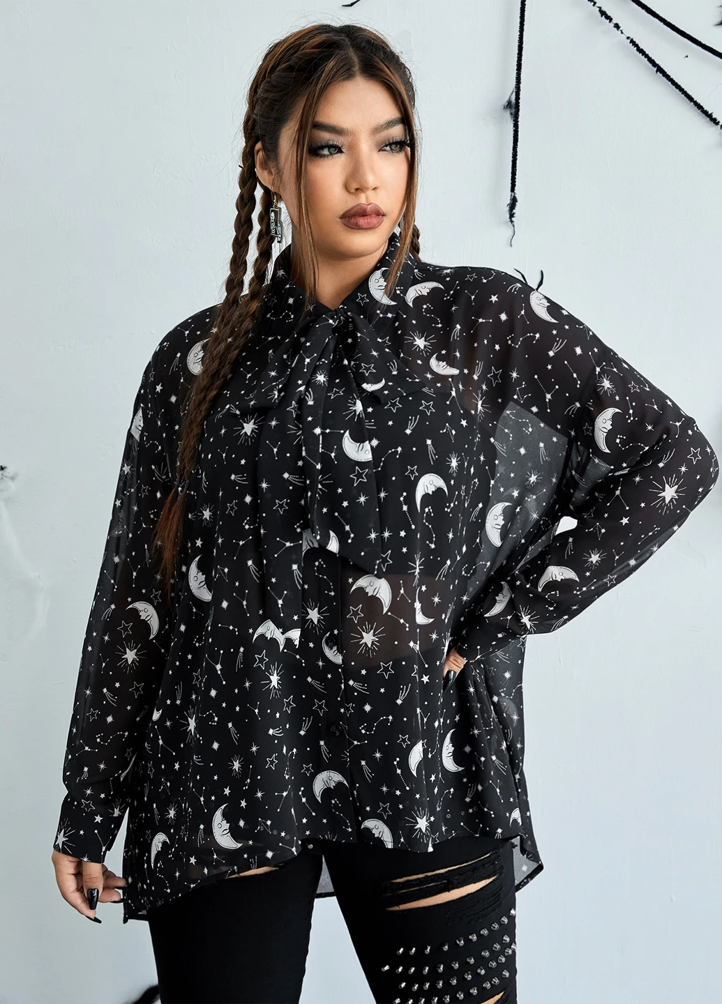 Чёрная блуза SHEIN
