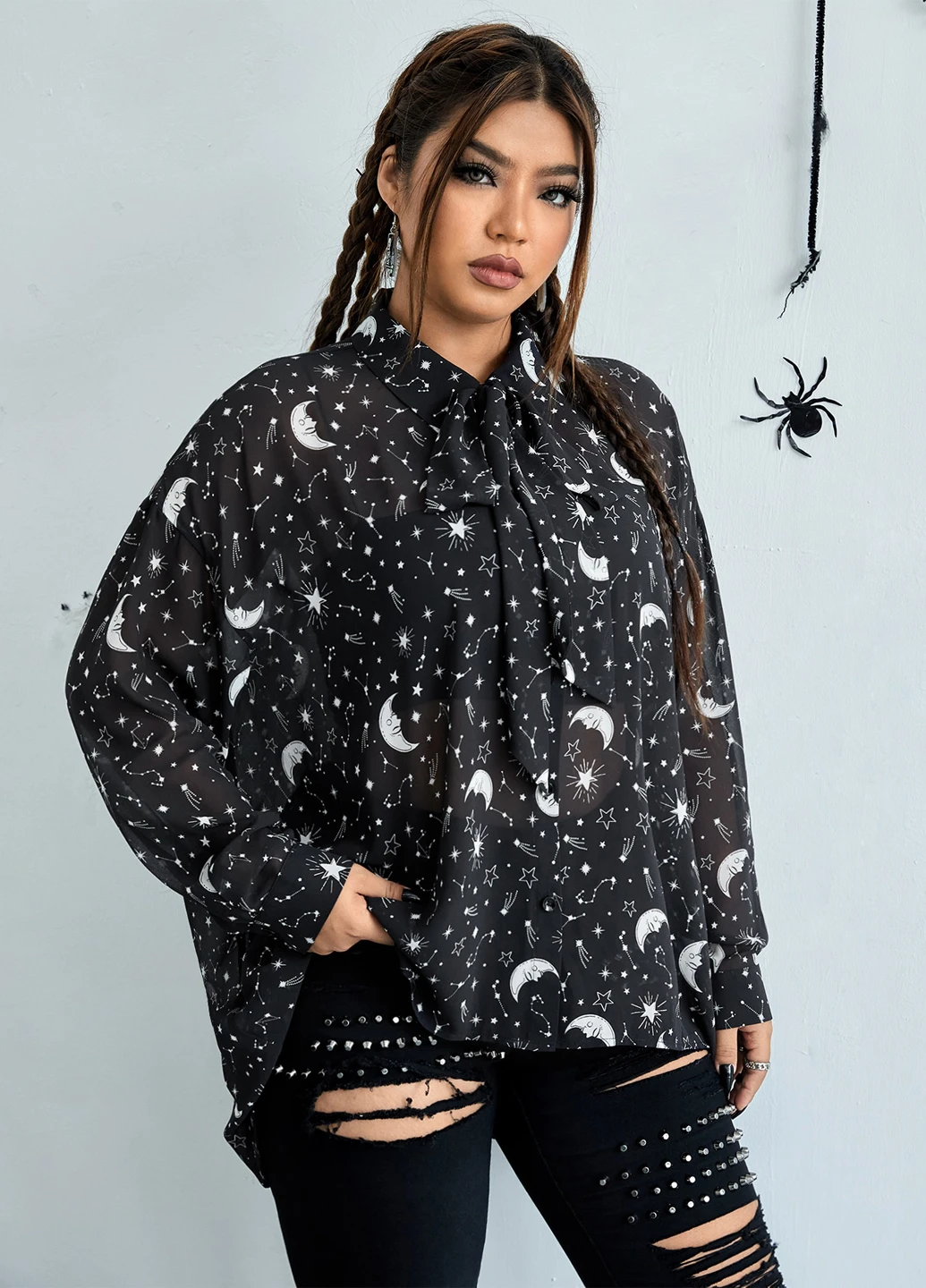 Чёрная блуза SHEIN