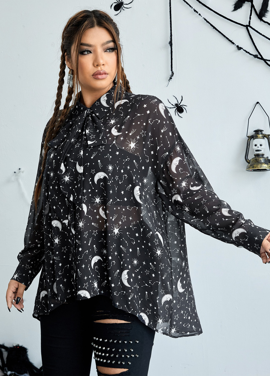 Чёрная блуза SHEIN