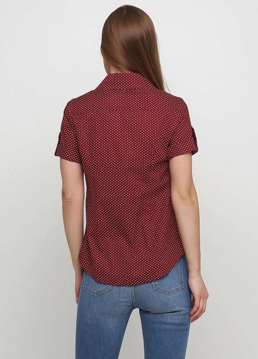 Бордовая кэжуал рубашка с рисунком O'qeni