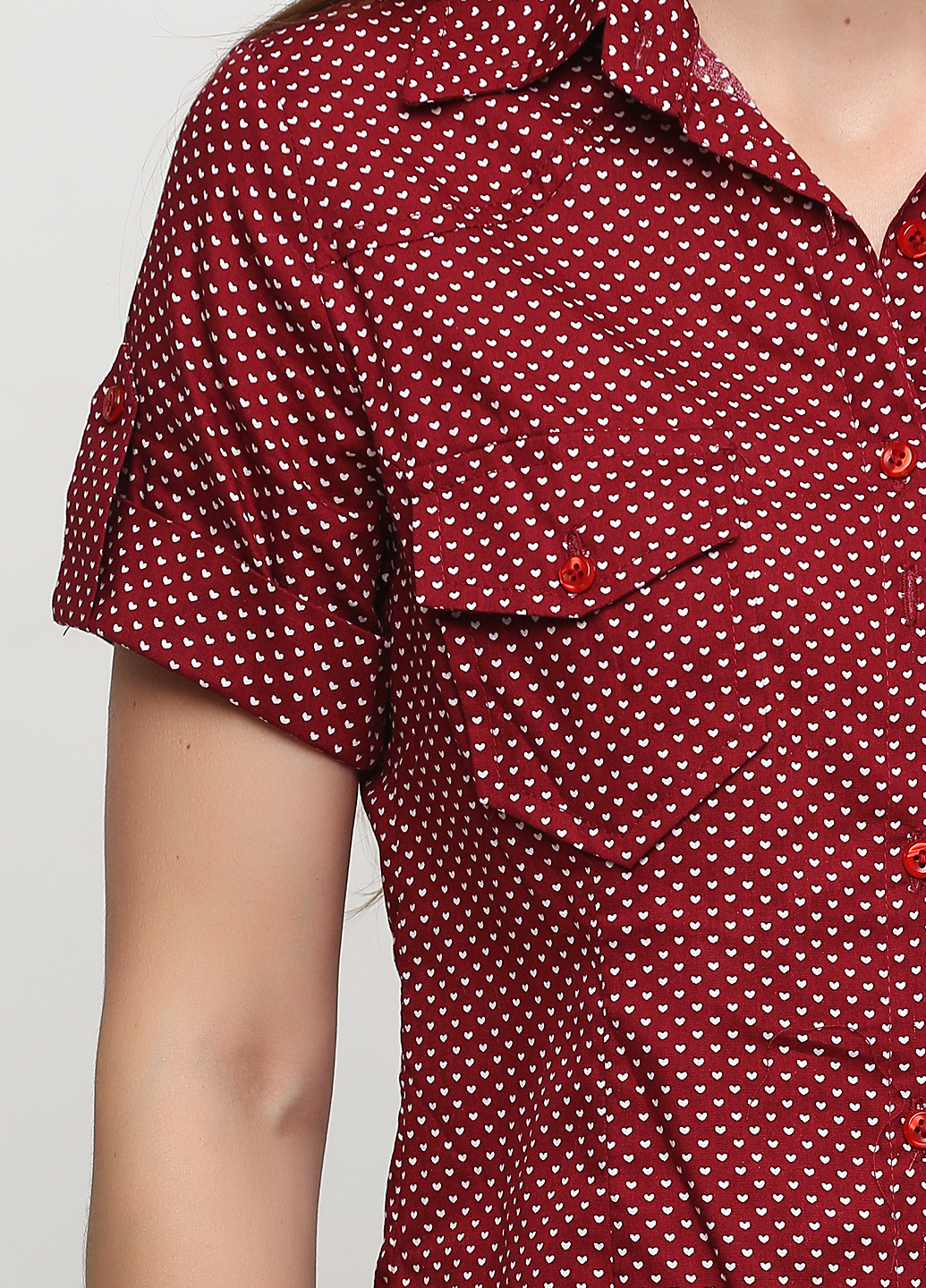Бордовая кэжуал рубашка с рисунком O'qeni
