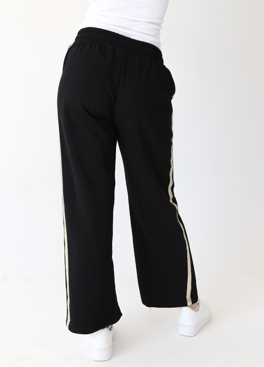 Спортивні штани жіночі чорні широкі Bebe прямая (254091021)