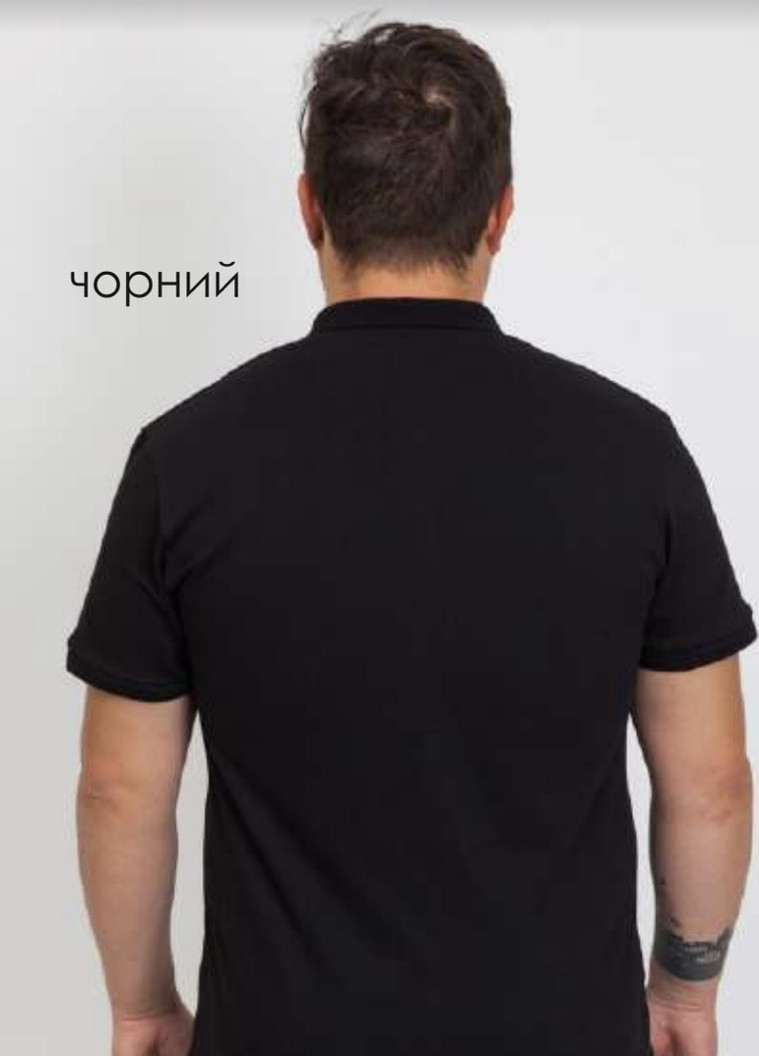 Черная однотонная футболка polo Габби