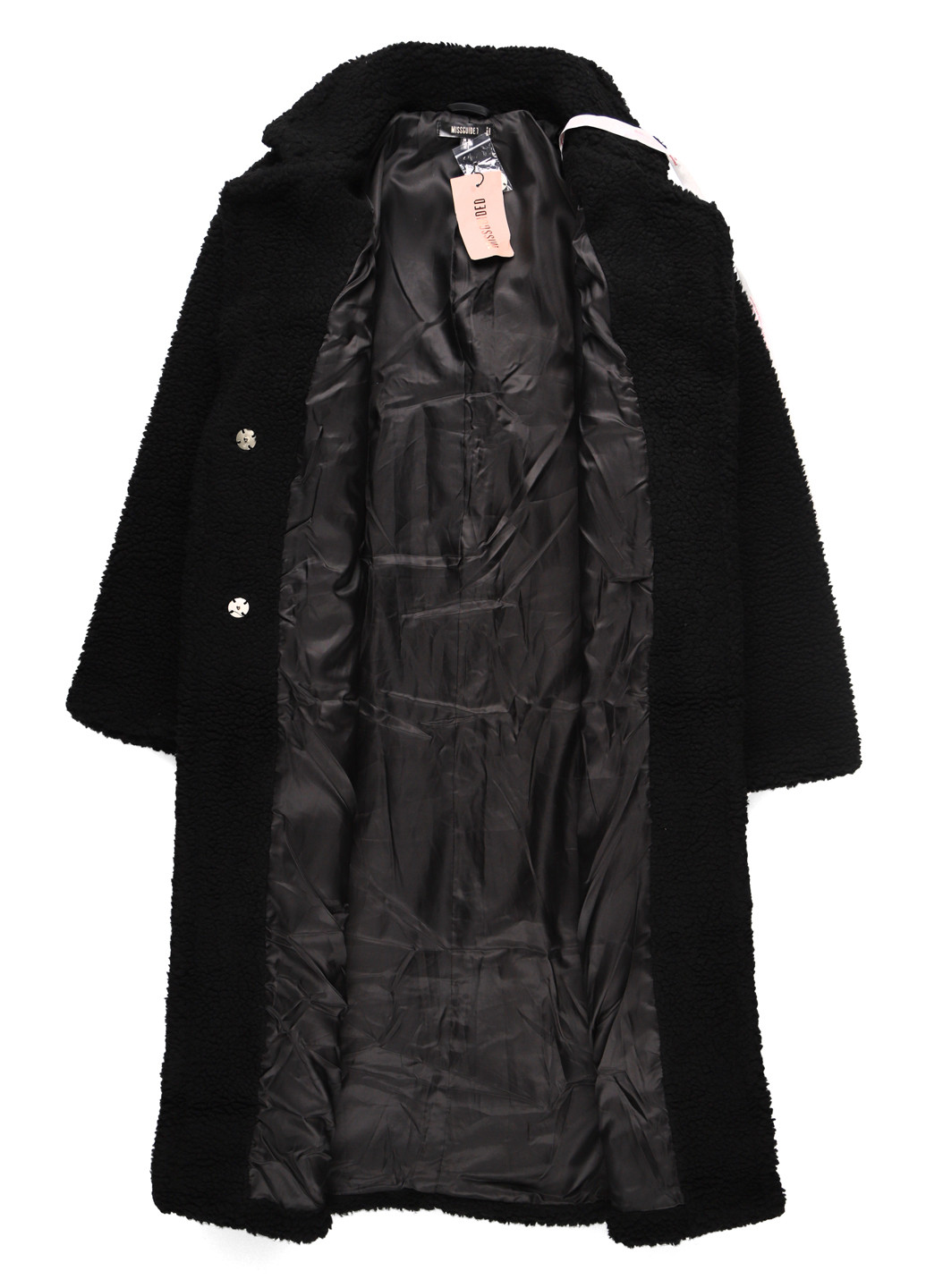 Черное демисезонное Пальто однобортное Missguided