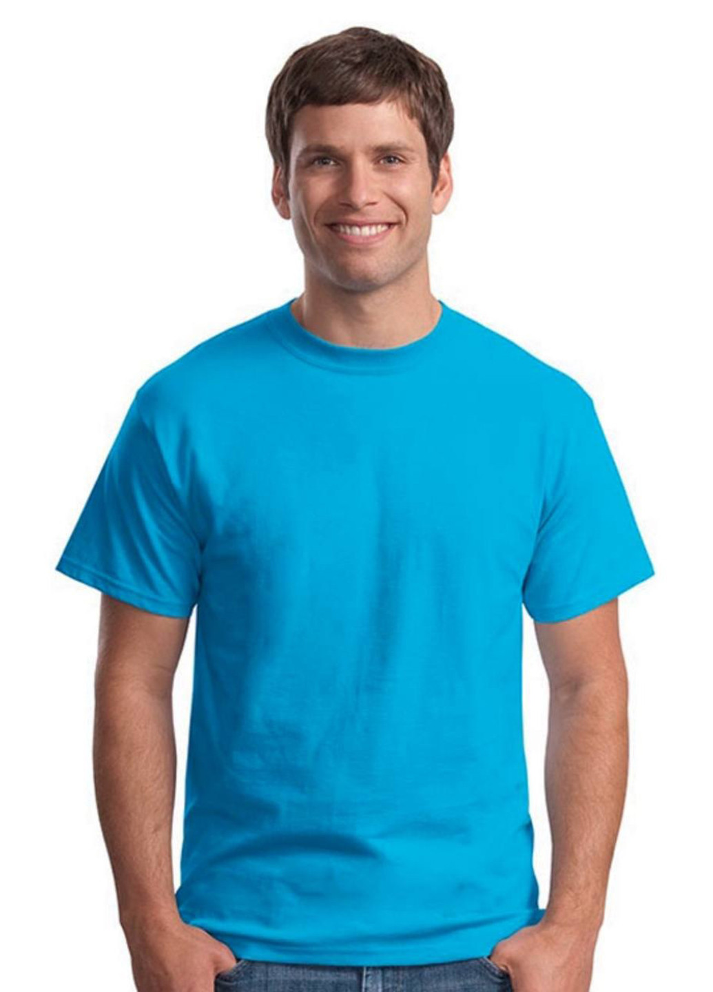 Голубая футболка Hanes