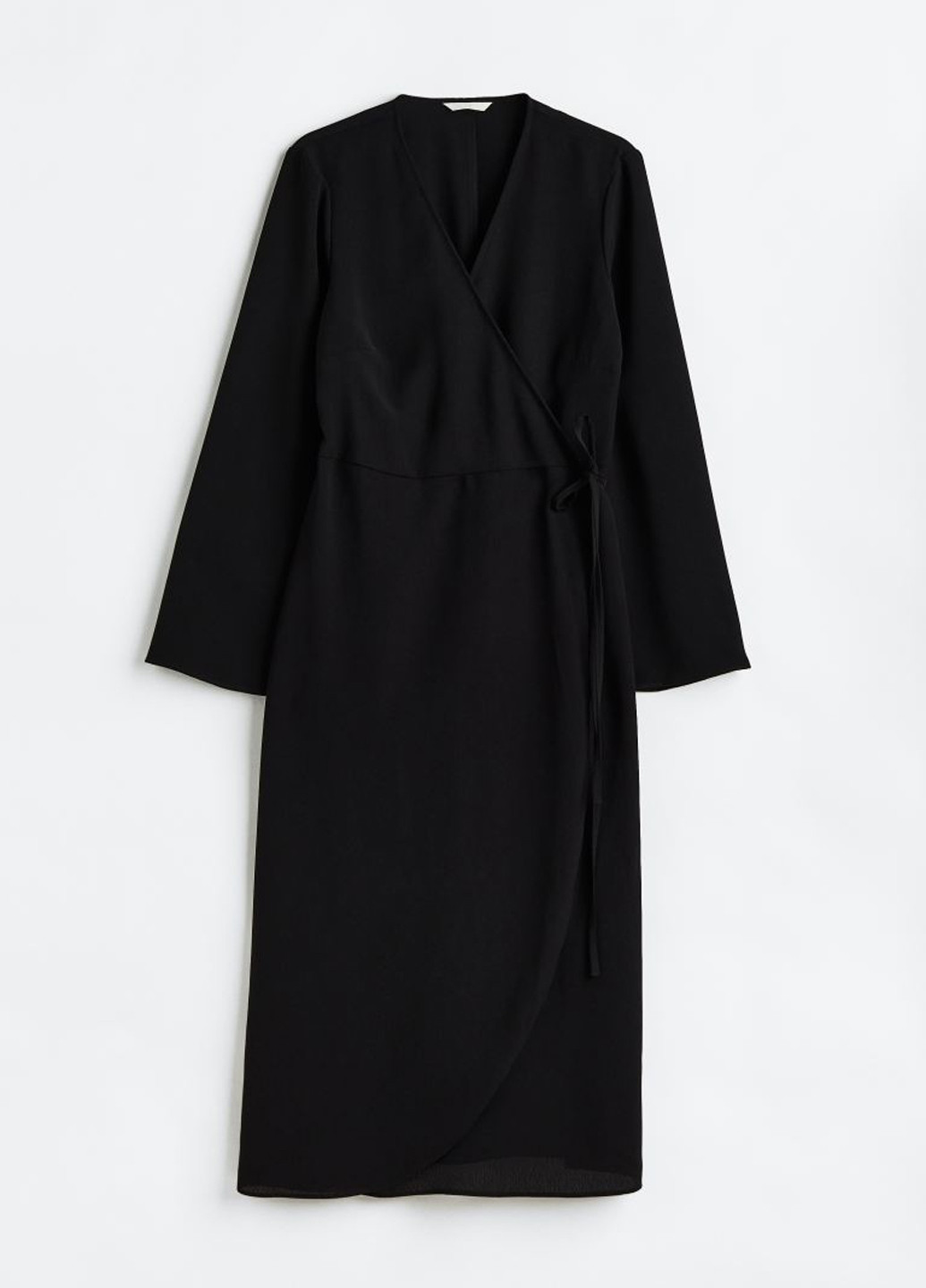 Черное кэжуал платье на запах H&M однотонное