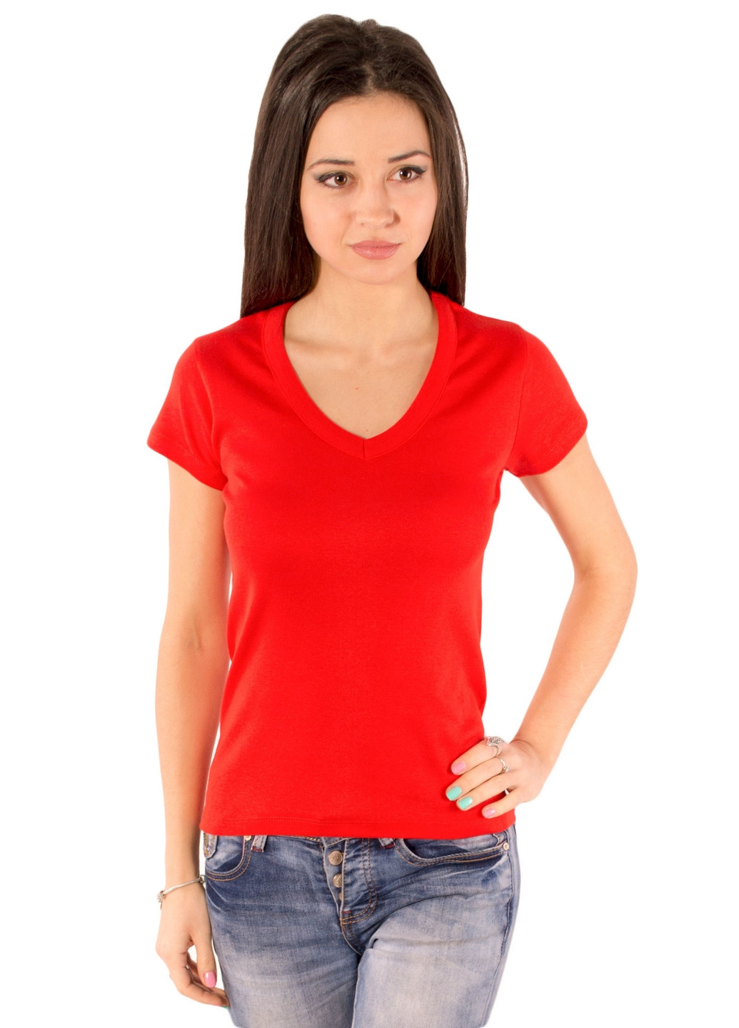 Красная всесезон футболка женская Наталюкс 21-2369