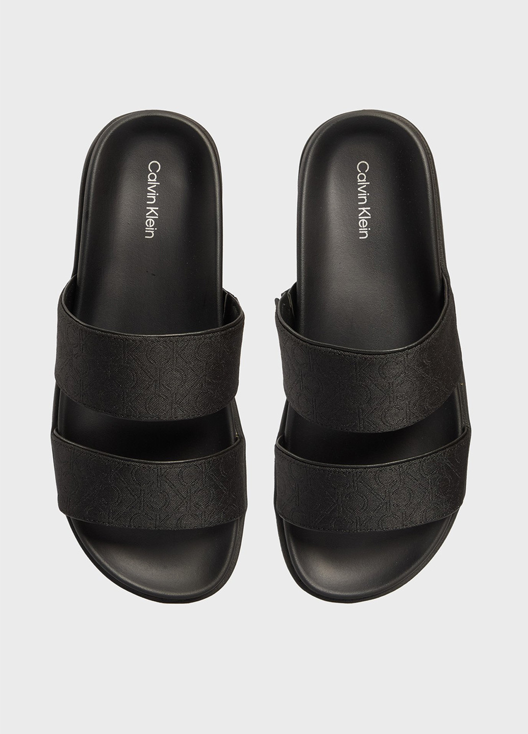 Черные шлепанцы Calvin Klein с логотипом