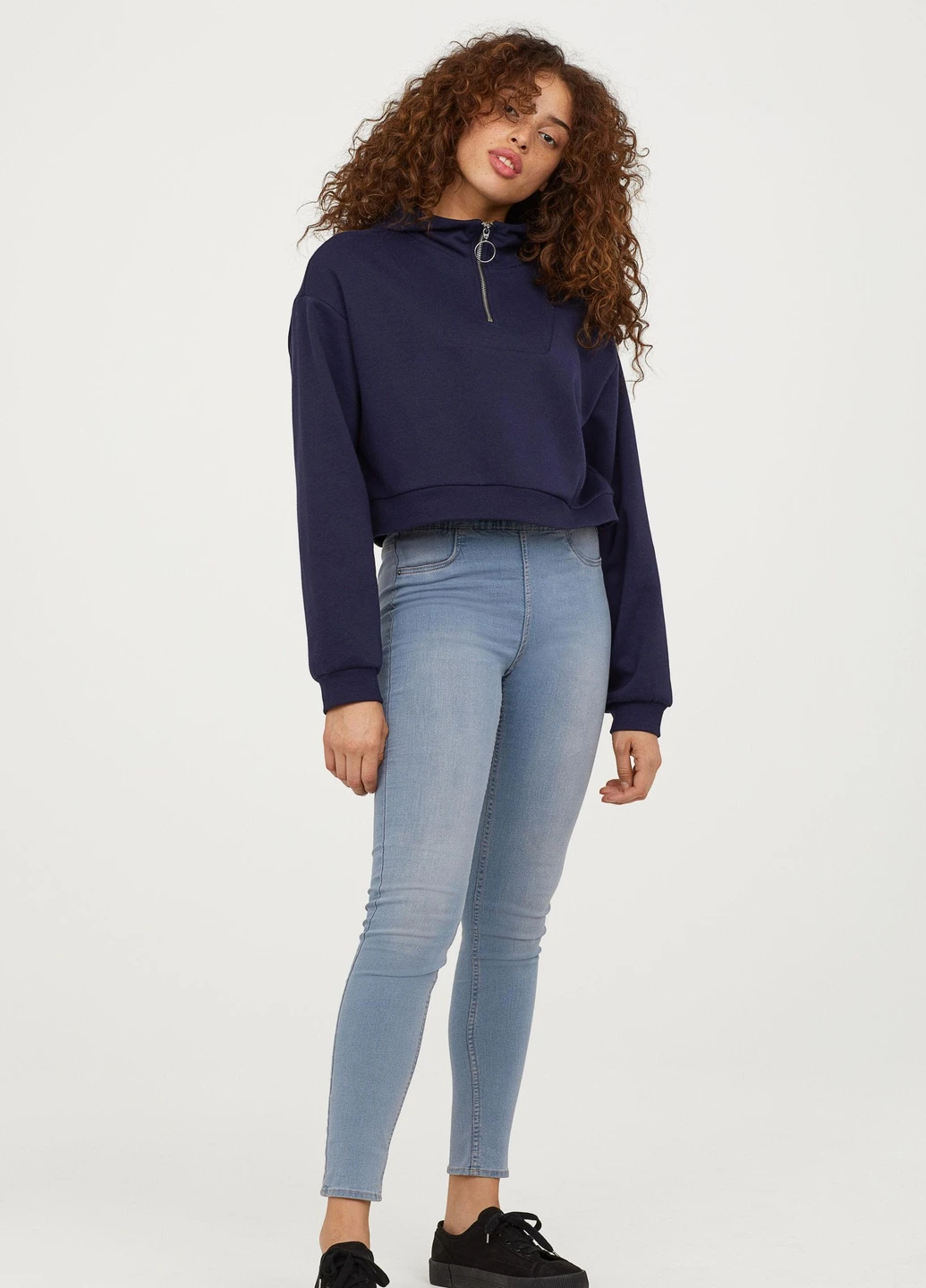 Голубые демисезонные легинсы из денима H&M