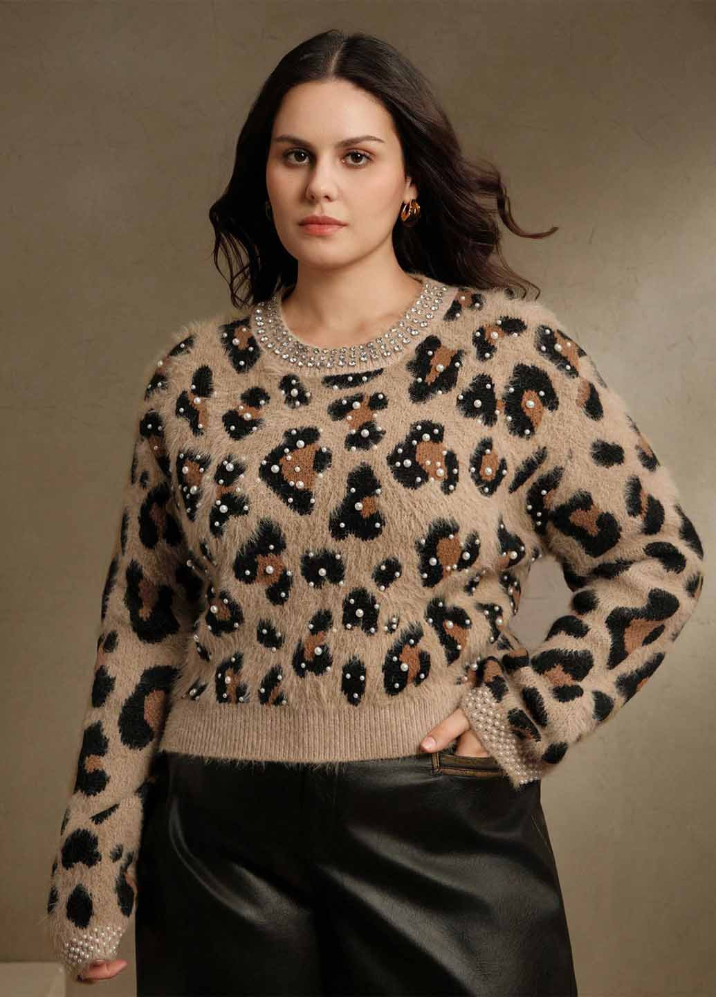 Бежевий зимовий джемпер джемпер SHEIN