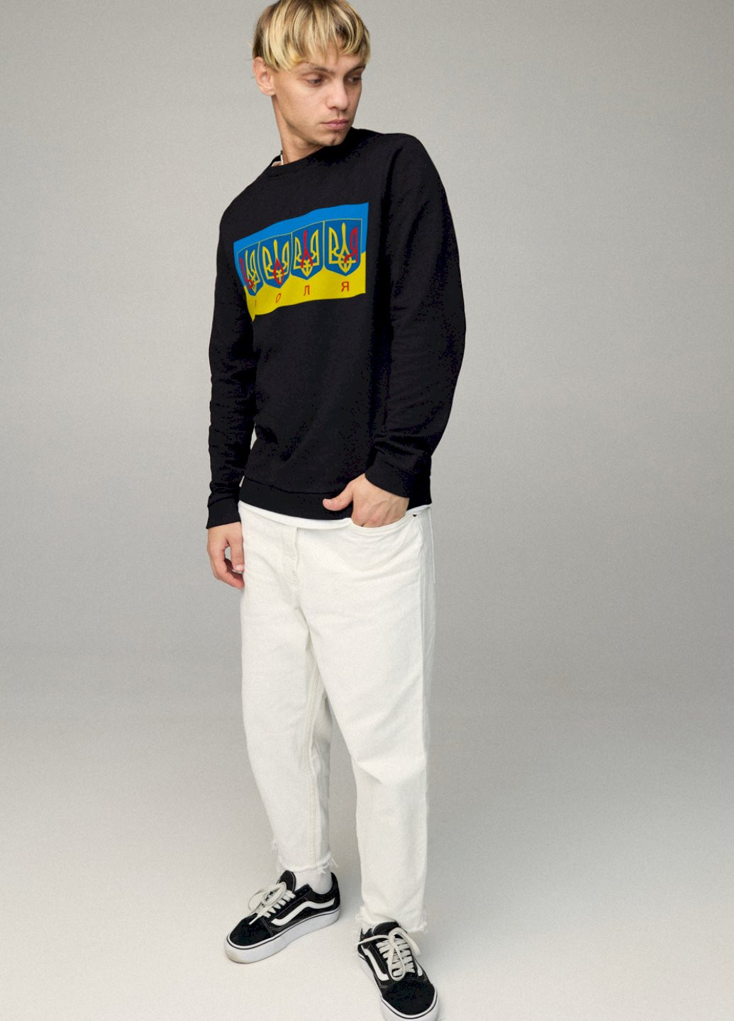 Чорний свитшот мужской basic /no flis/ YAPPI малюнок (254557719)