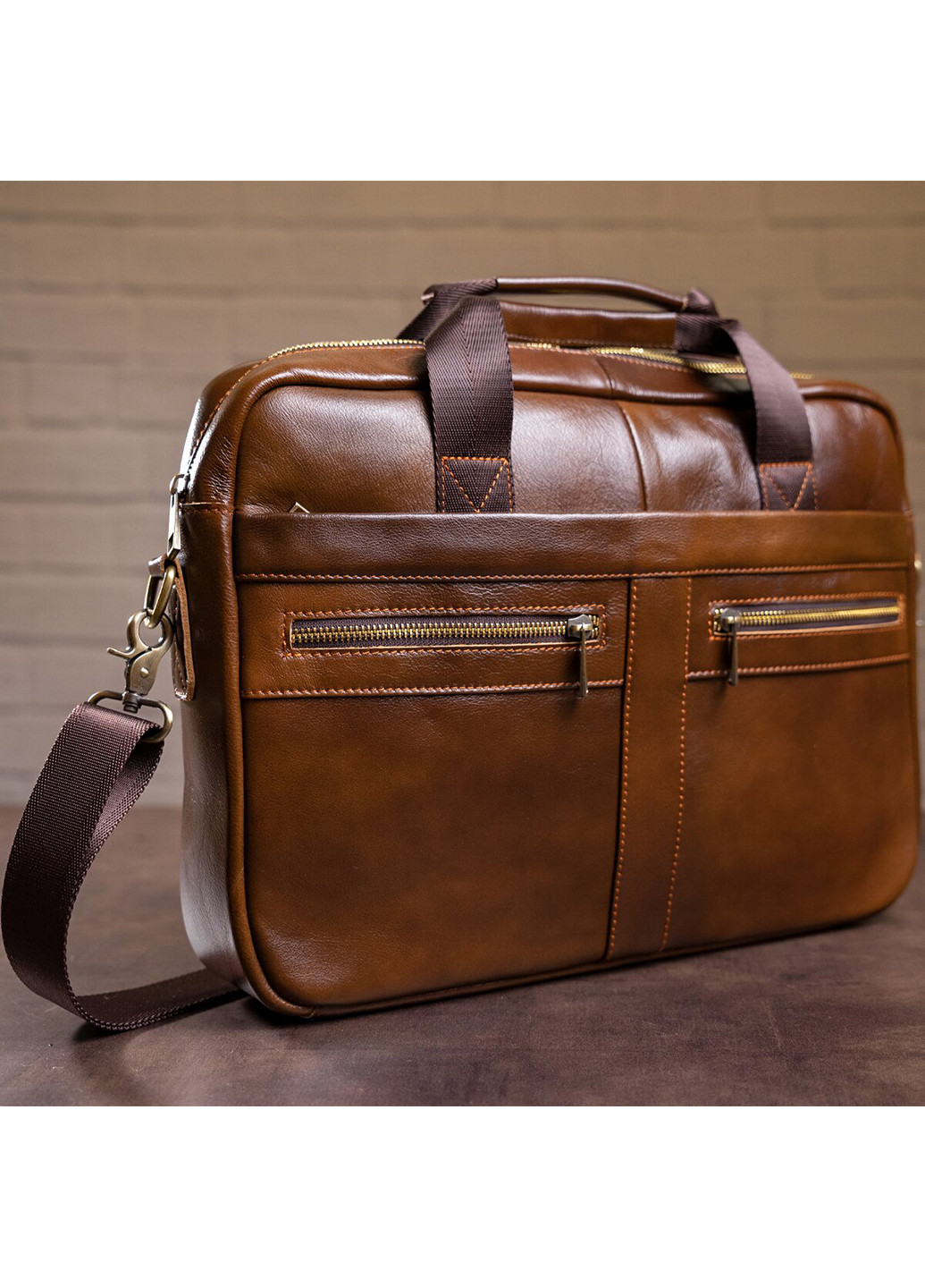 Чоловіча шкіряна сумка 40х30х7 см Vintage (229459117)