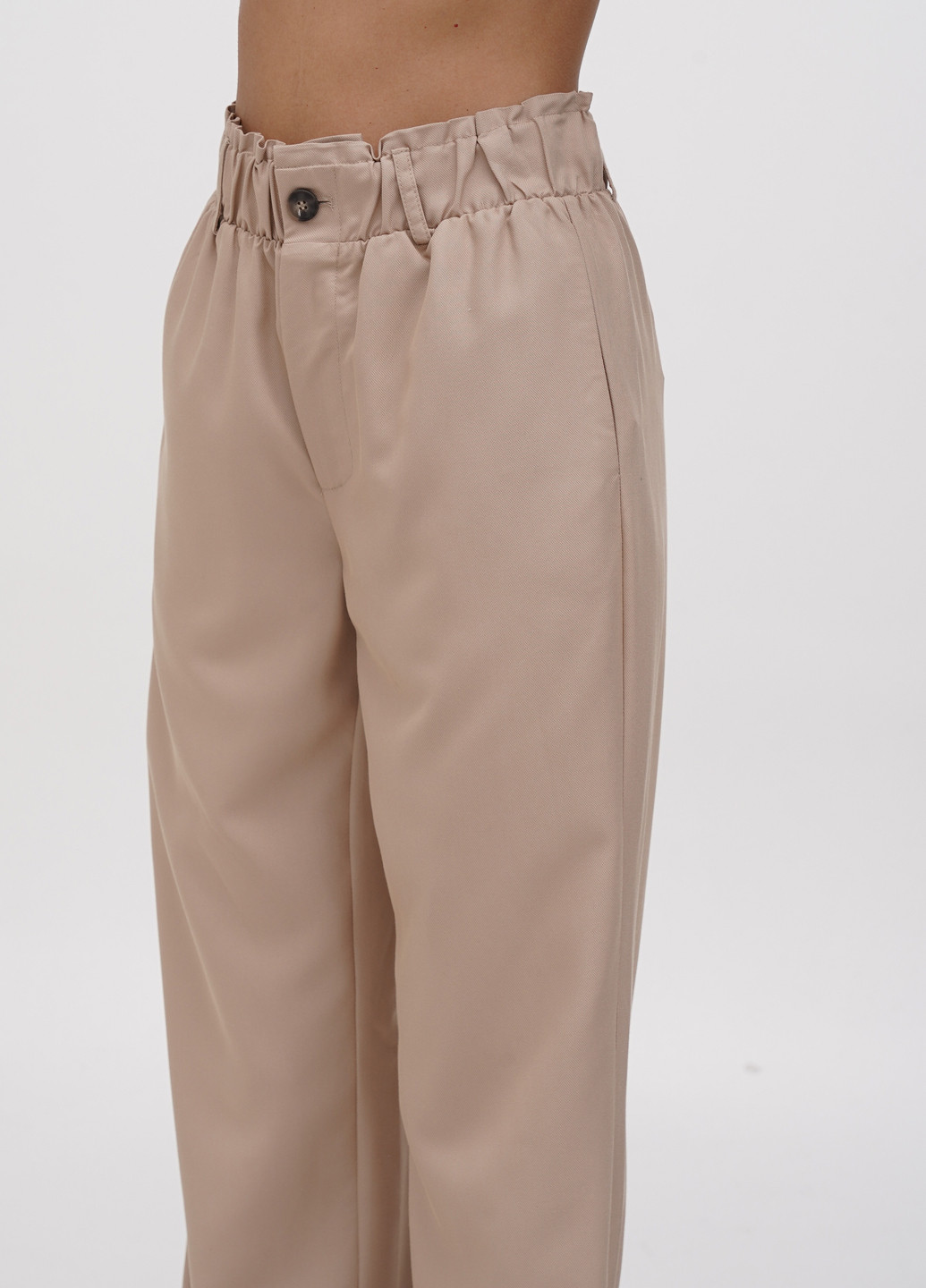 Бежевые кэжуал демисезонные прямые брюки Minimum
