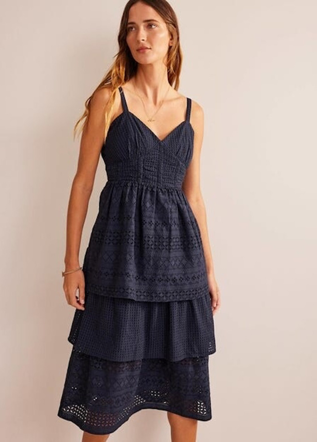 Темно-синее кэжуал платье клеш Boden однотонное