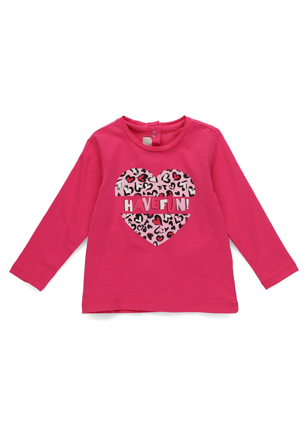 Розовый демисезонный кэжуал лонгслив Chicco с сердечками
