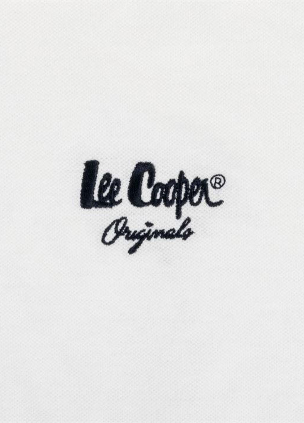 Белая футболка-поло для мужчин Lee Cooper с логотипом