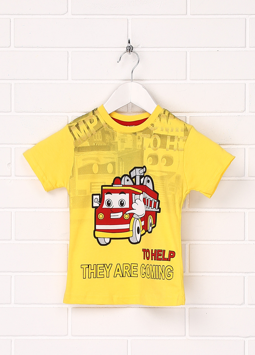 Жовта літня футболка з коротким рукавом Hacali Kids