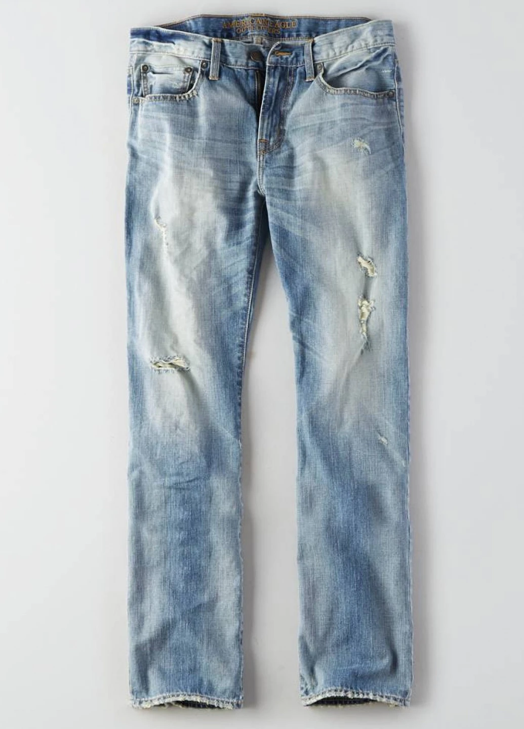 Голубые демисезонные прямые джинсы American Eagle