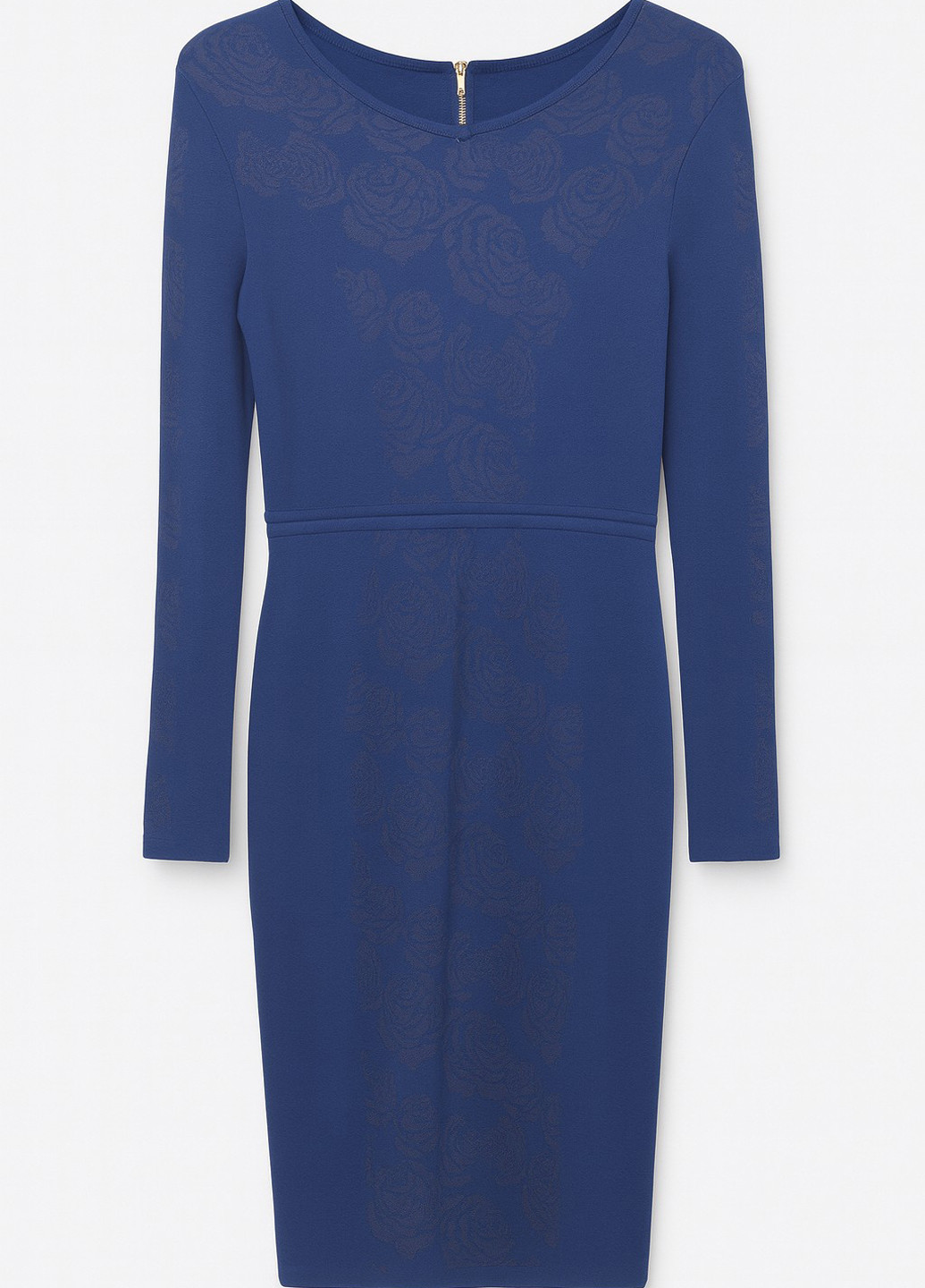 Темно-синее кэжуал платье футляр Sassofono с цветочным принтом