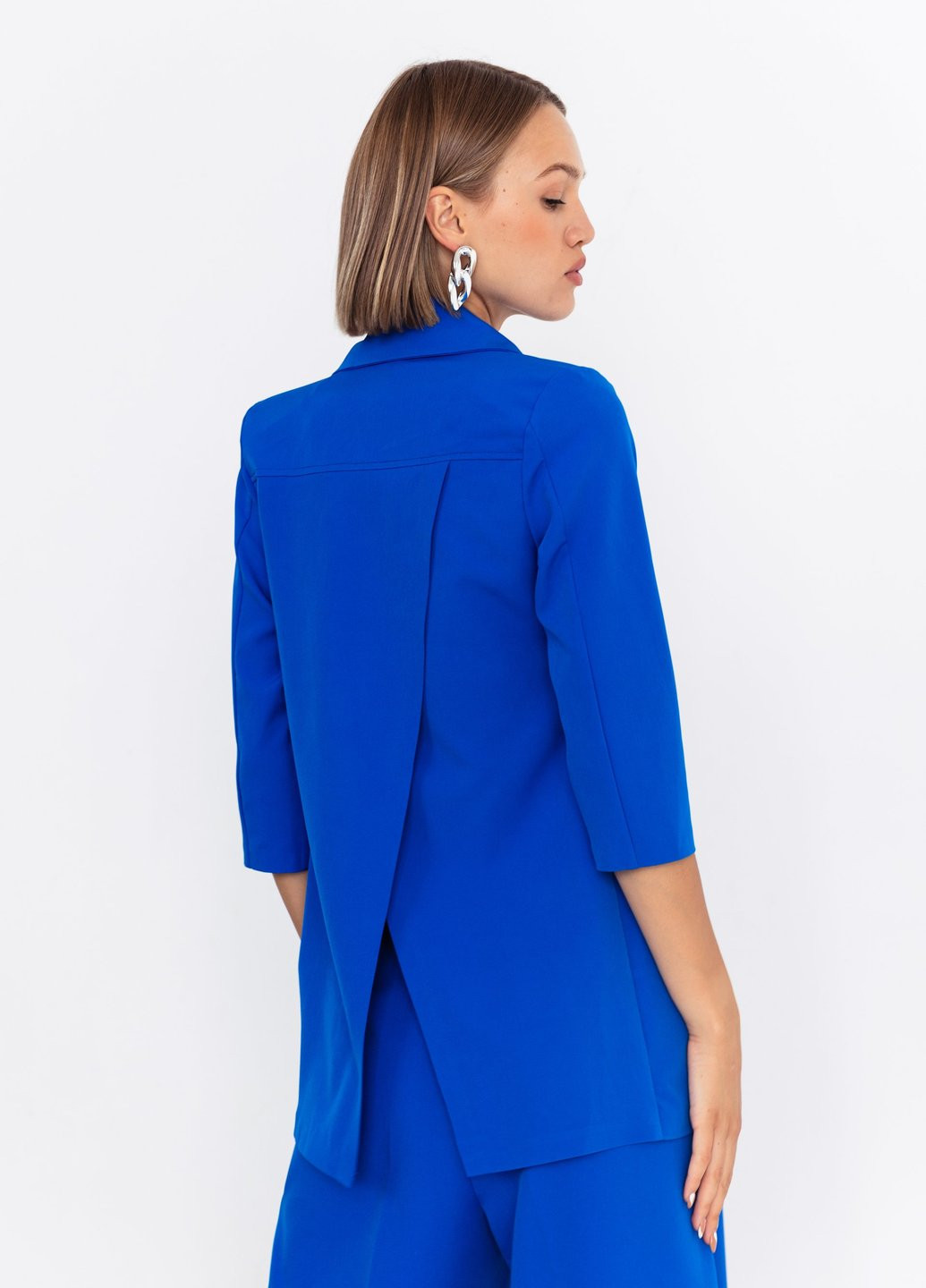 Синий женский классический синий пиджак Gepur однотонный - демисезонный