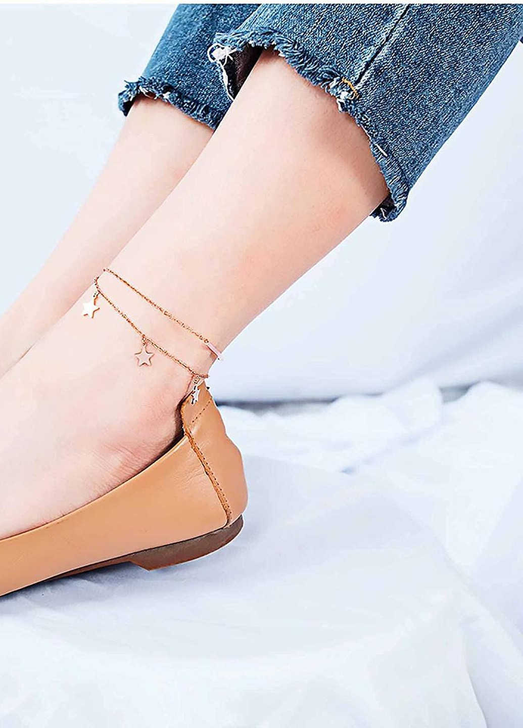 Браслет двошаровий на ногу-анклет "Зорі", золотистий Анна Ясеницька (252410832)
