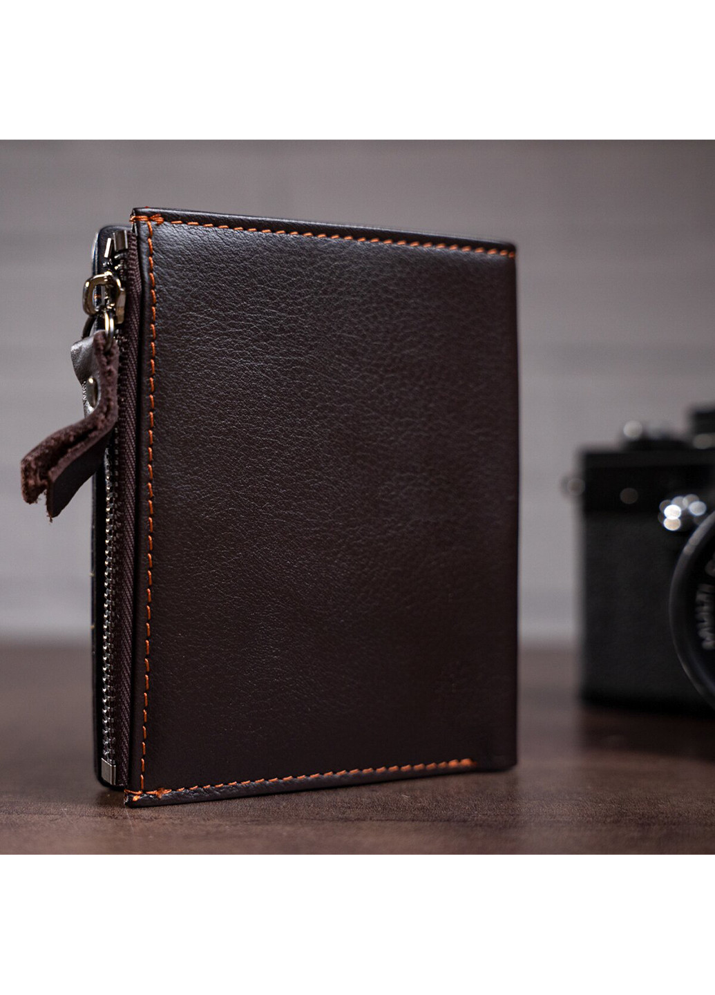 Чоловік шкіряний гаманець 9х11,5х1,5 см Vintage (229458628)