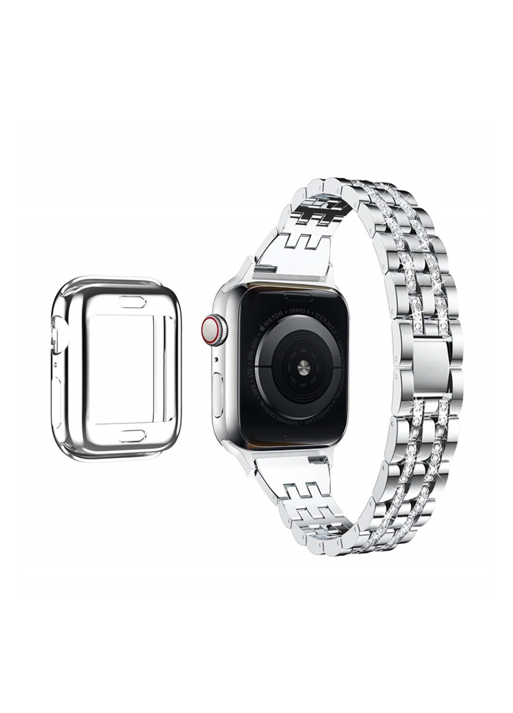 Ремінець для смарт-годин Apple Watch для Series 38/40 1,2,3 з нержавіючої сталі зі стразами Sliver XoKo apple watch для series 38/40 1,2,3 из нержавеющей стали со стразами sliver (156223615)
