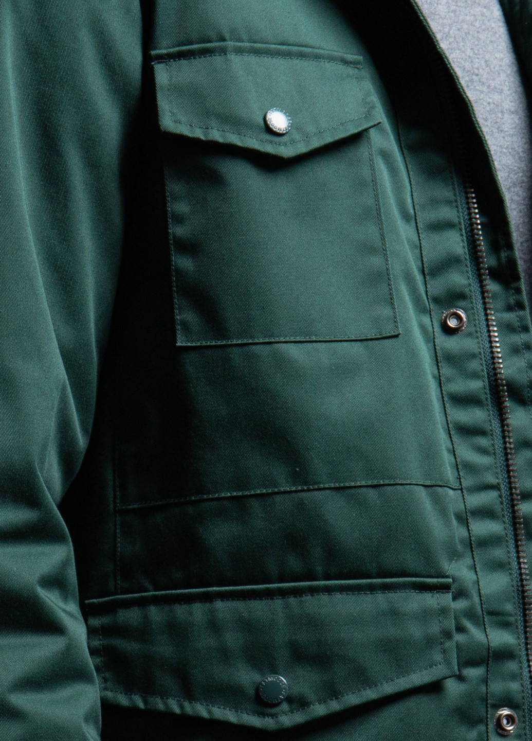 Оливковая (хаки) зимняя зеленая удлиненная куртка Fat Moose
