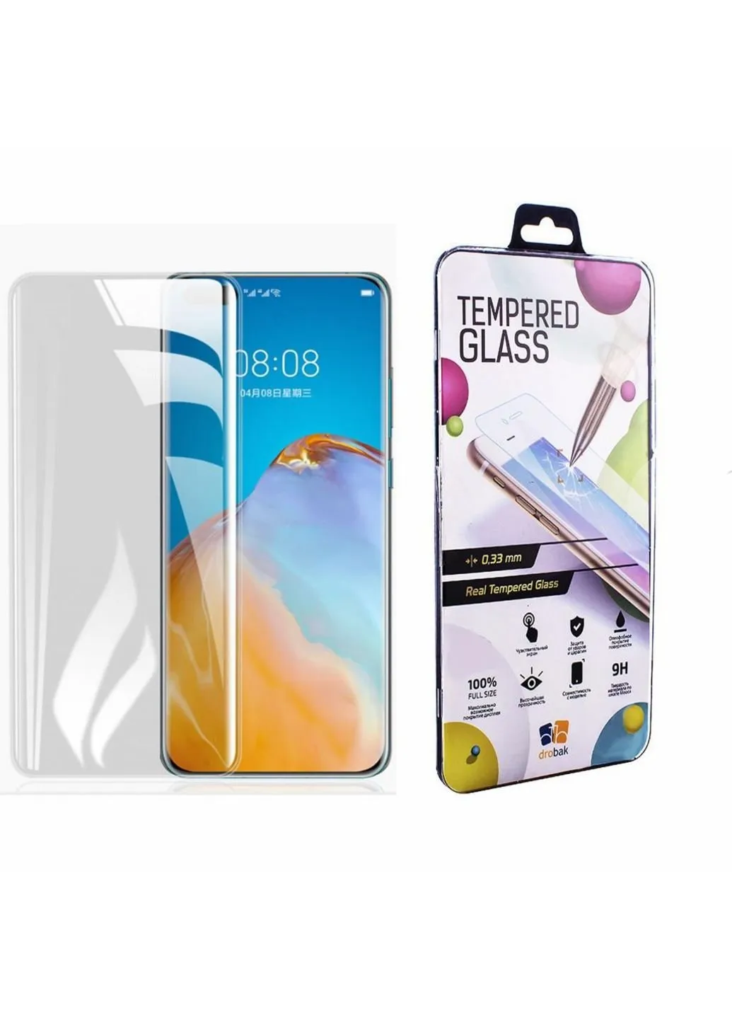 Стекло защитное Huawei P40 (121206) Drobak (249598835)