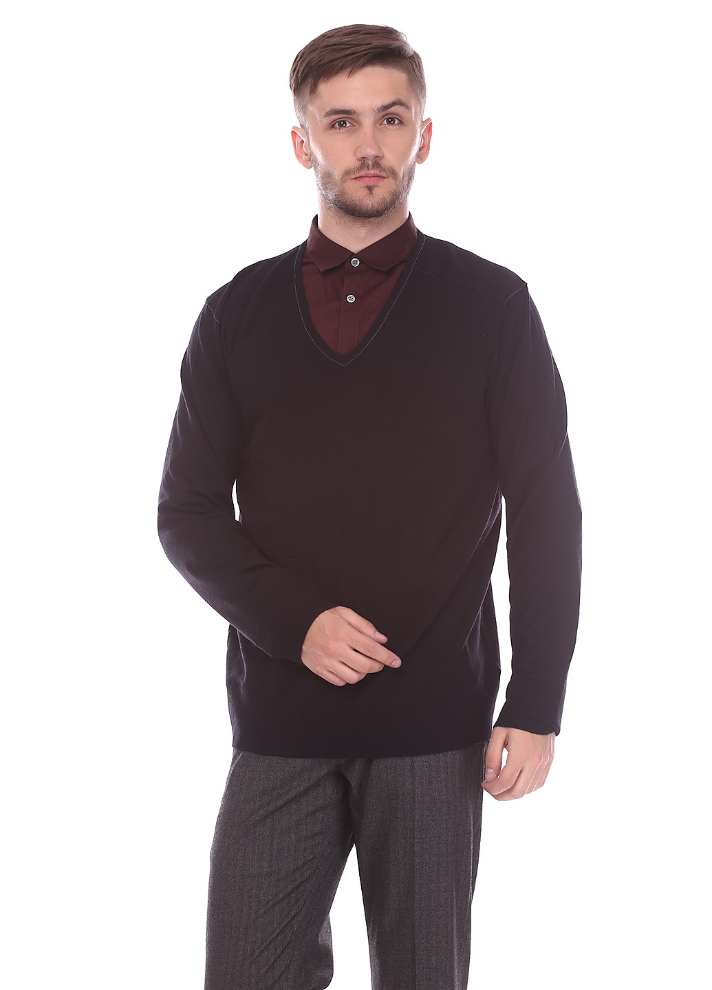 Черный демисезонный свитер пуловер John Varvatos