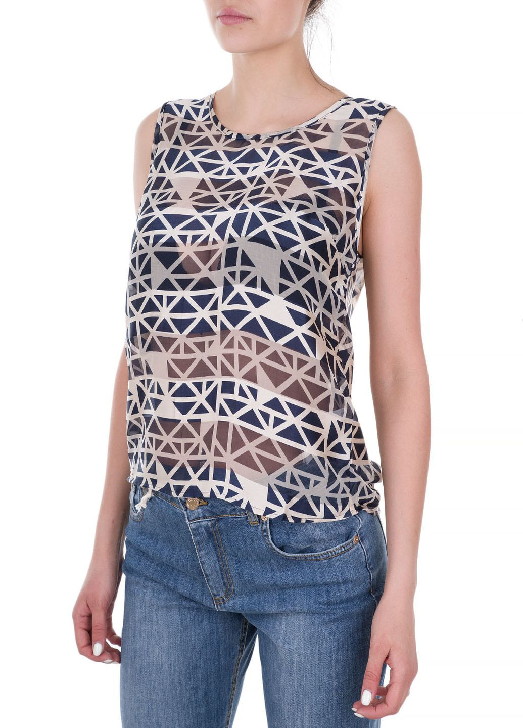 Синяя блуза на запах E-Bound