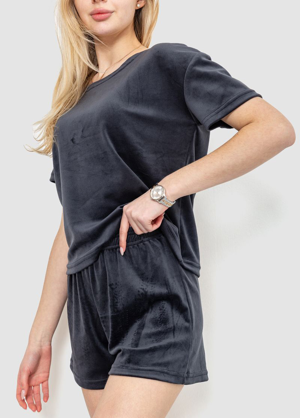 Темно-сіра всесезон піжама (футболка, шорти) футболка + шорти Ager