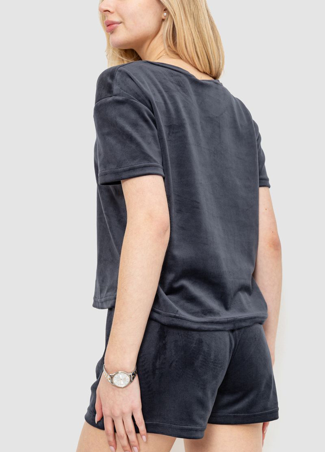 Темно-сіра всесезон піжама (футболка, шорти) футболка + шорти Ager