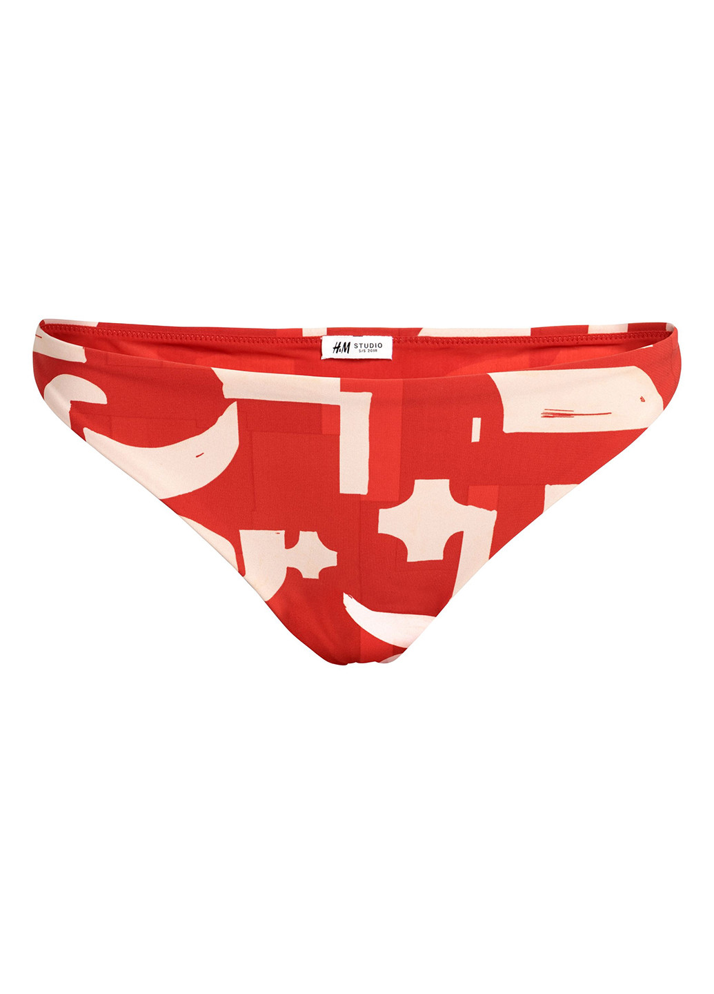 Красные купальные трусики-плавки с абстрактным узором H&M