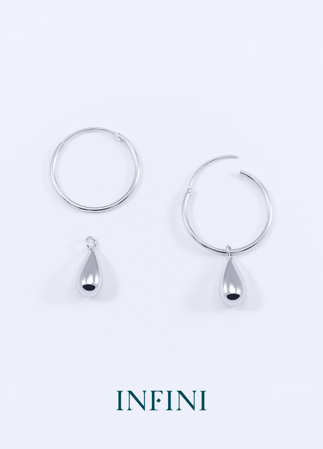 Сережки срібні Infini конго с каплями (223348343)